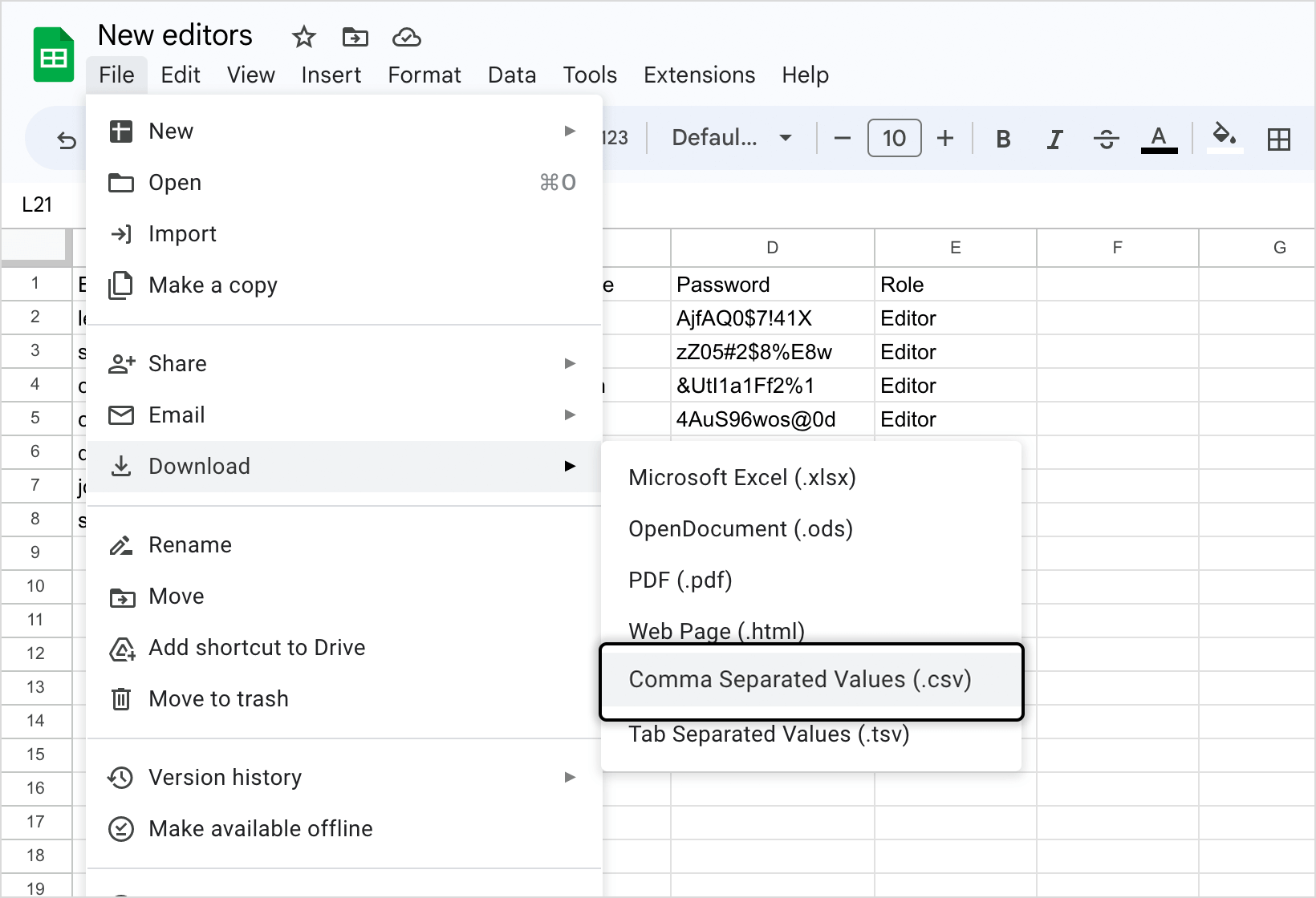 Bulk importing editors and save