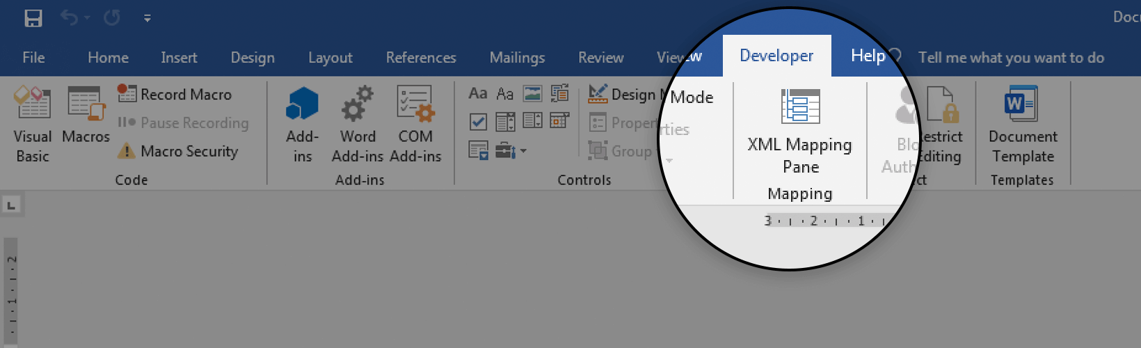 developers tab microsoft word