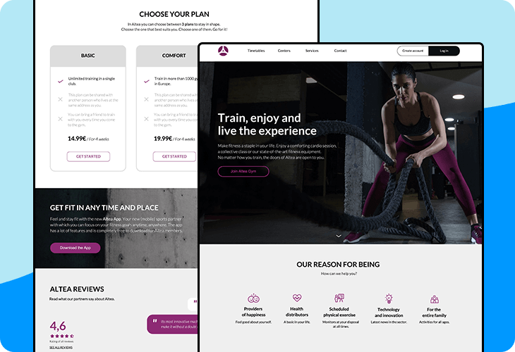 fitness center website template