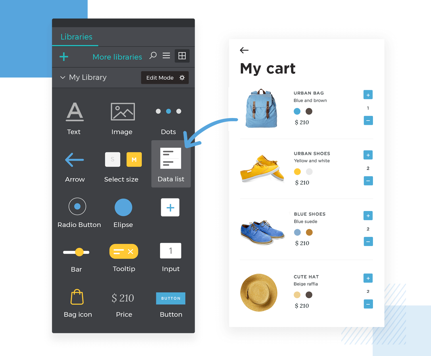 Justinmind Version 9.3 - convert data lists and data grids to reusable widgets