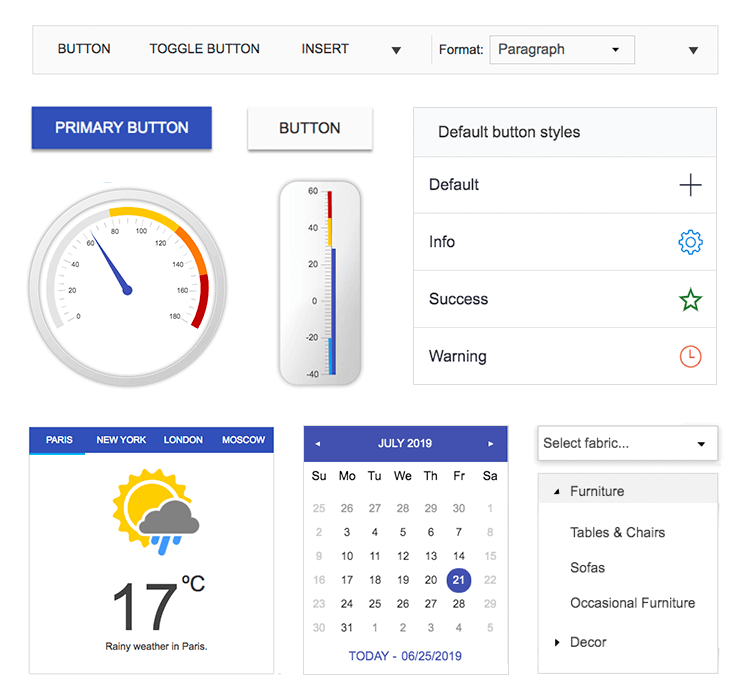 kendo ui library widget kit justinmind prototyping tool components