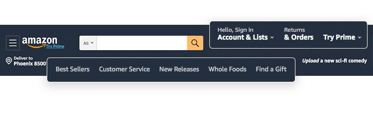 using dropdown menu design in navigation