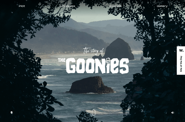 Parallax effect website scrolling - The Goonies