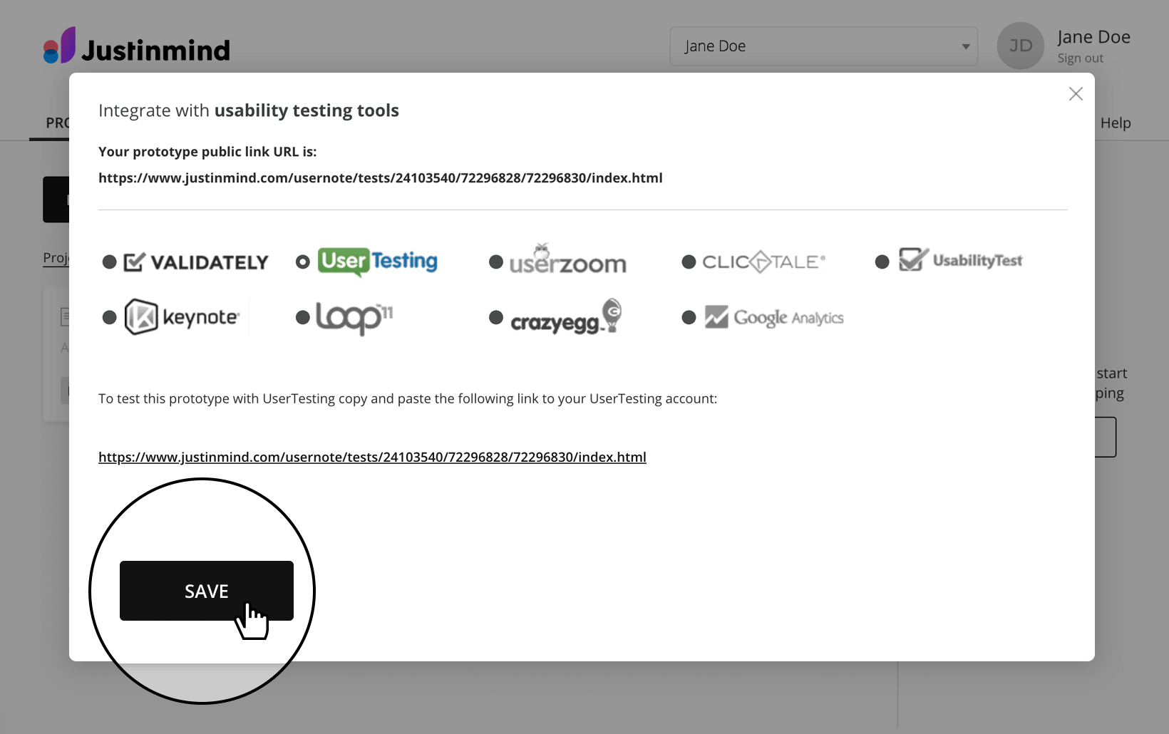 select user testing tool