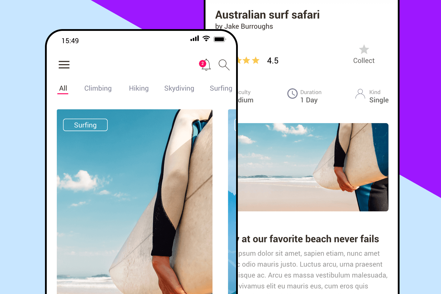 travel app template ui