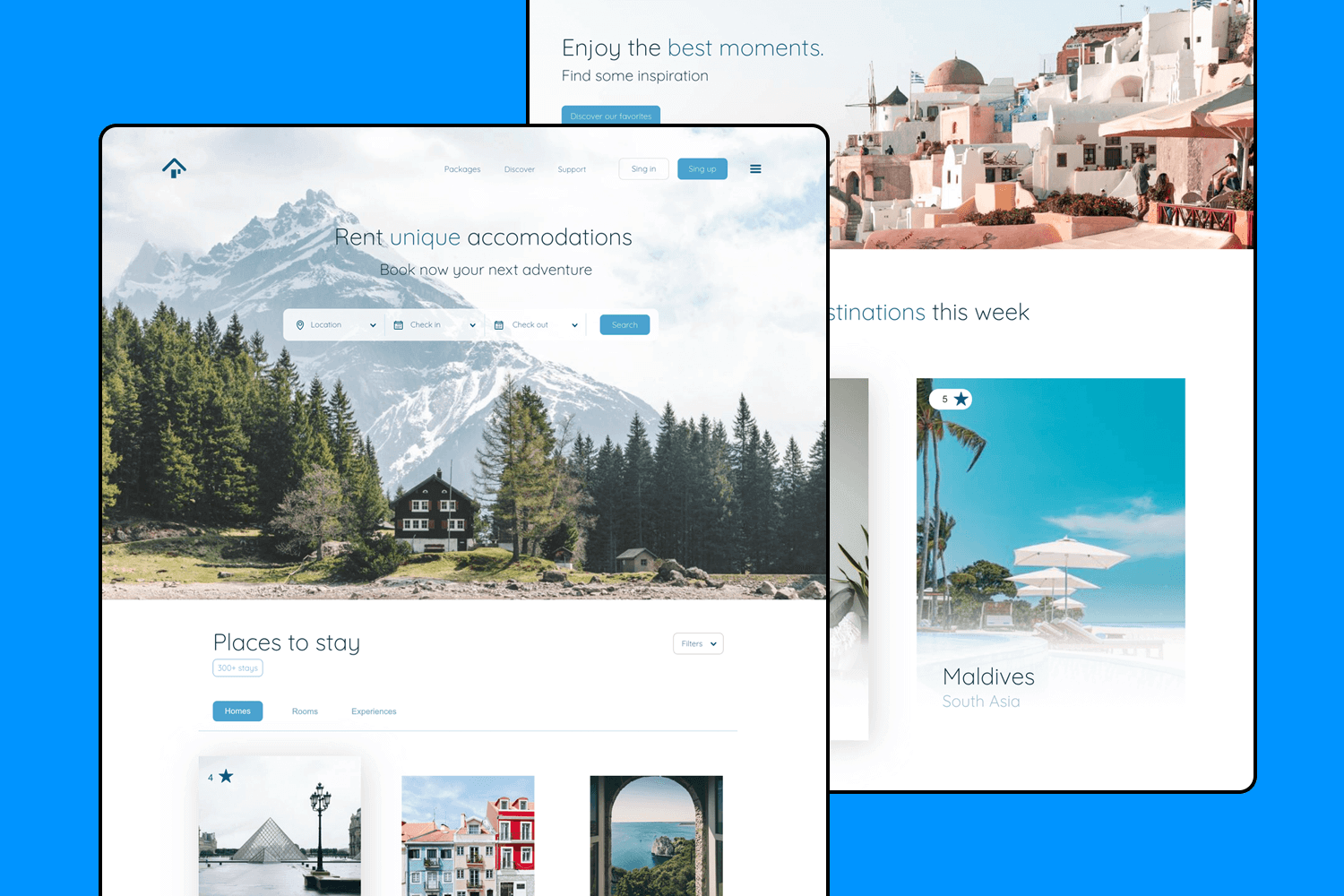 travel website by justinmind