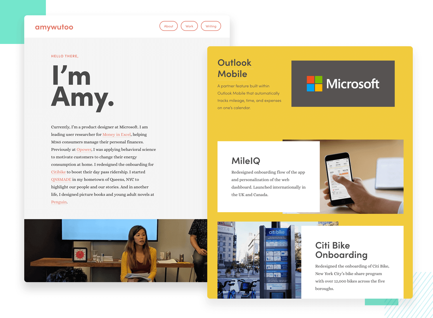 example of ux design portfolio with casual tone