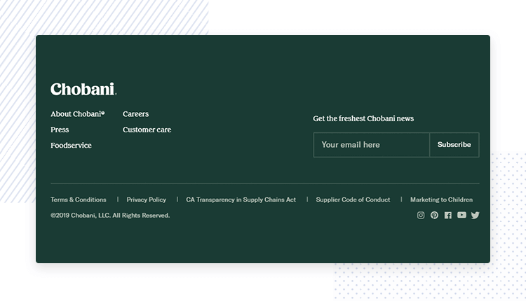 website-footer-design: Chobani